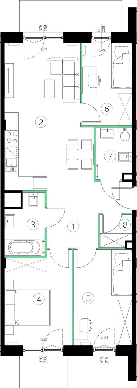 Plan 4 pok. 71m²
