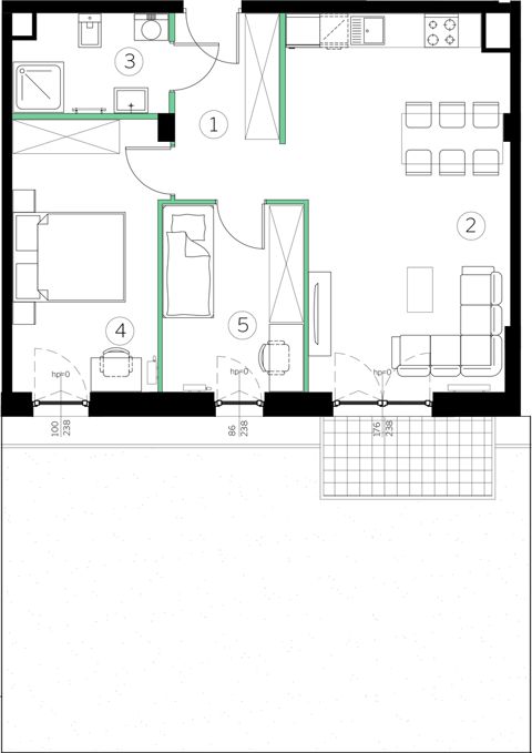 Plan 3 pok. 57m²