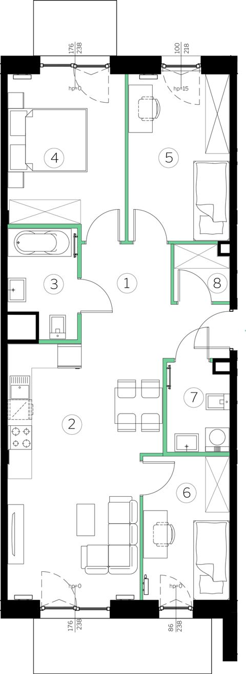 Plan 4 pok. 71m²