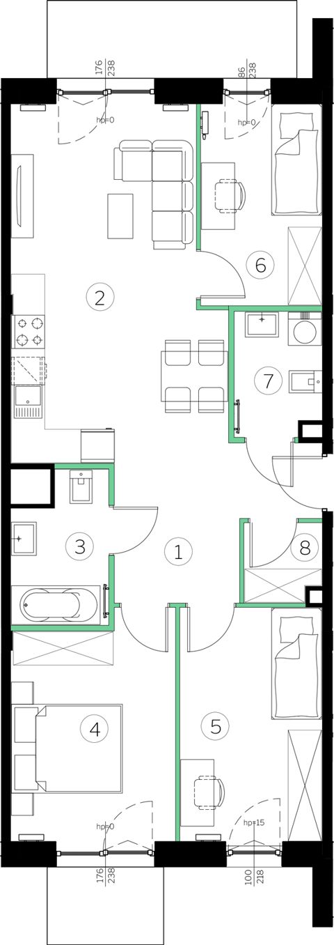 Plan 4 pok. 71m²