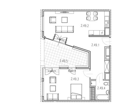 Plan 2 pok. 69m²
