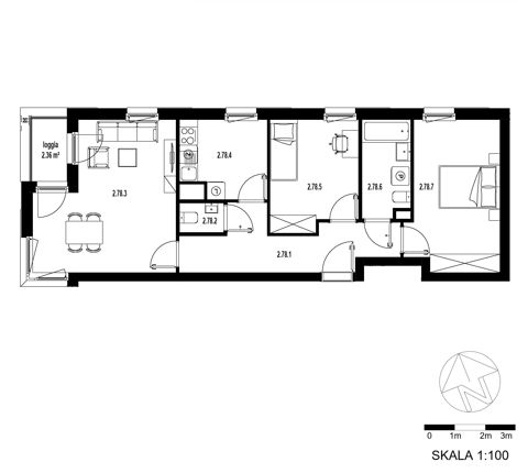 Plan 3 pok. 69m²