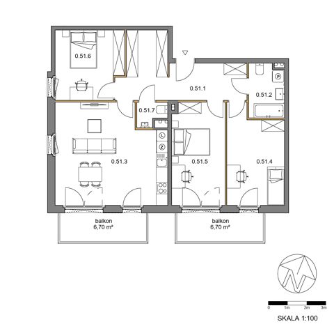 Plan 4 pok. 94m²