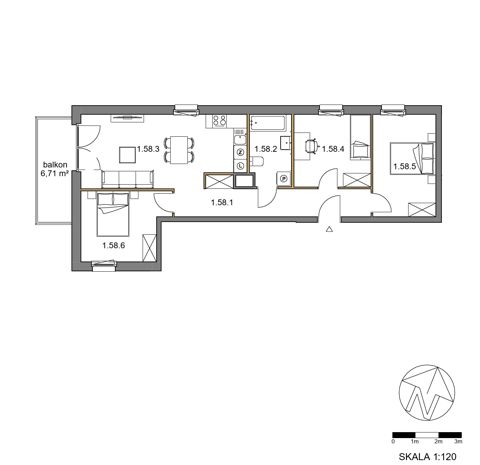 Plan 4 pok. 73m²