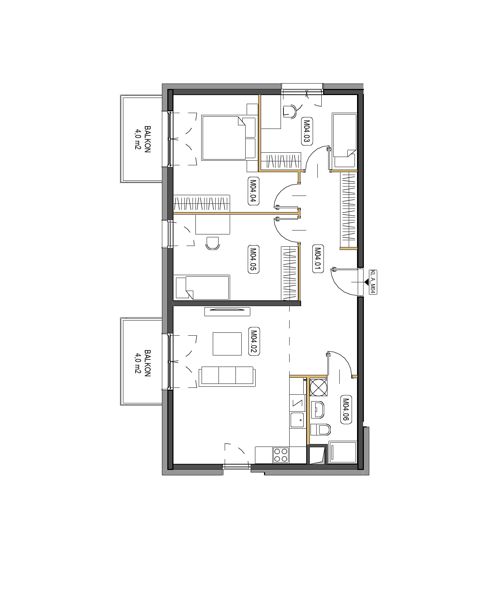 Plan 4 pok. 81m²