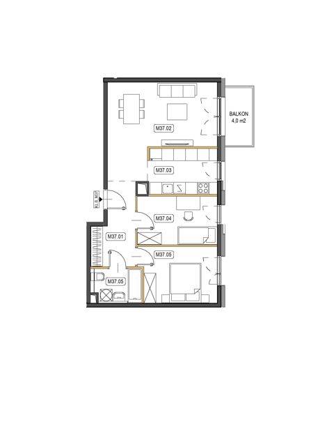 Plan 3 pok. 63m²
