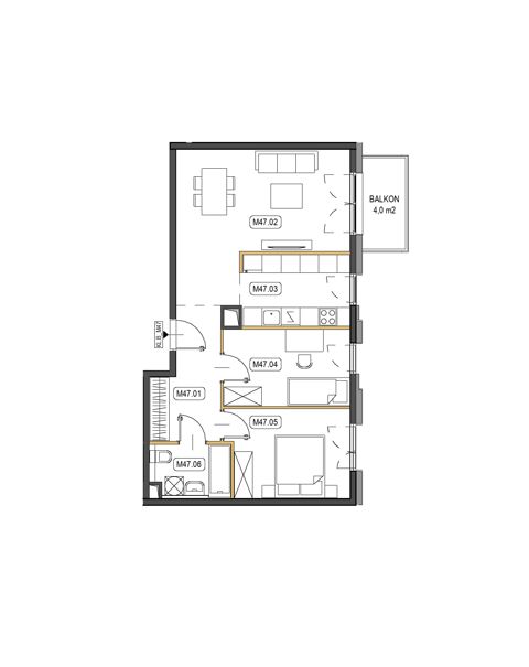 Plan 3 pok. 63m²