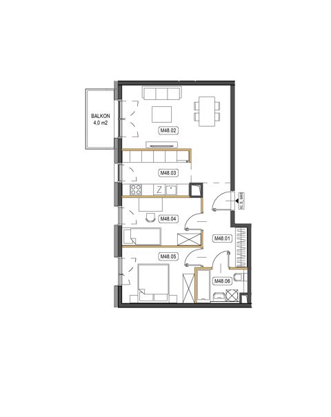 Plan 3 pok. 63m²