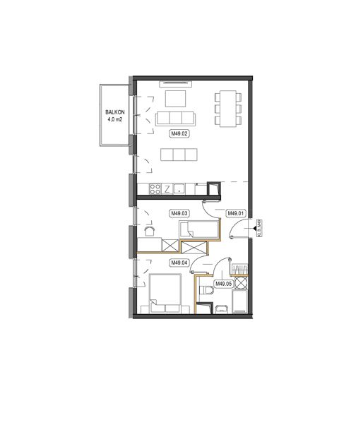 Plan 3 pok. 62m²
