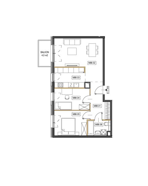 Plan 3 pok. 63m²