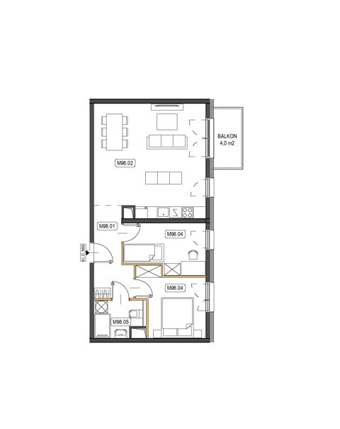 Plan 3 pok. 62m²
