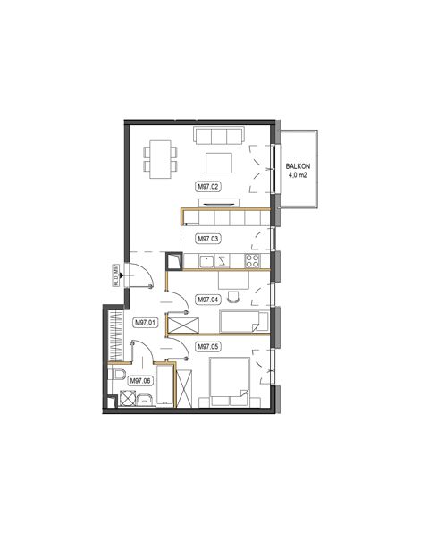 Plan 3 pok. 63m²