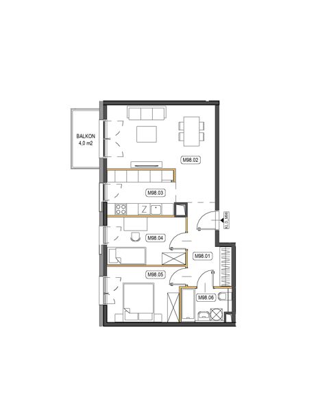 Plan 3 pok. 63m²