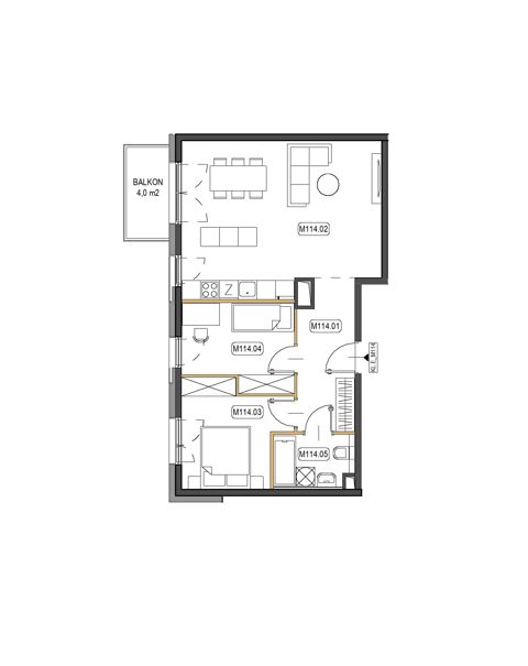 Plan 3 pok. 63m²