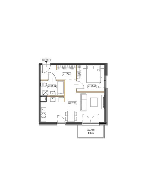 Plan 2 pok. 45m²