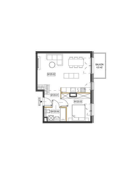 Plan 2 pok. 48m²