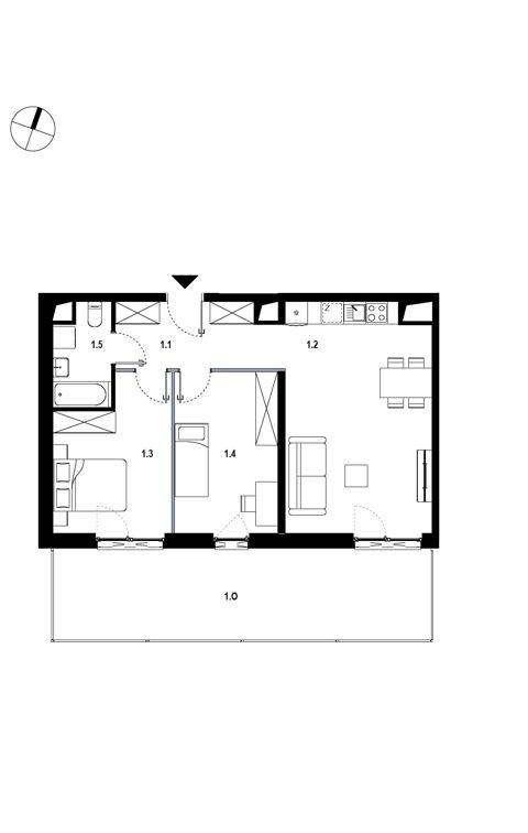 Plan 3 pok. 61m²