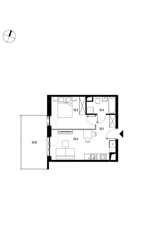 Plan 2 pok. 36m²