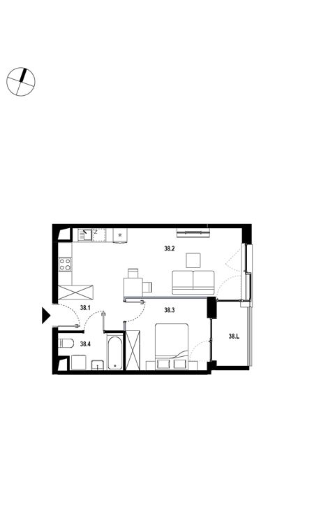 Plan 2 pok. 42m²