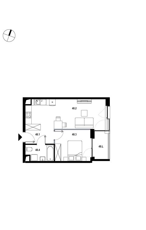 Plan 2 pok. 42m²