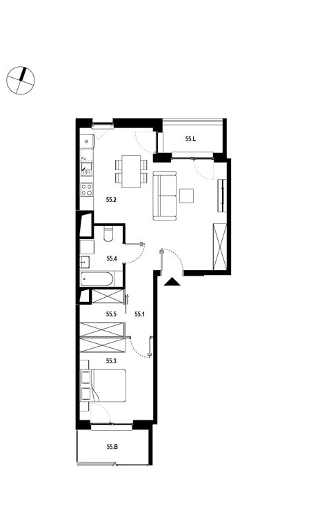 Plan 3 pok. 53m²