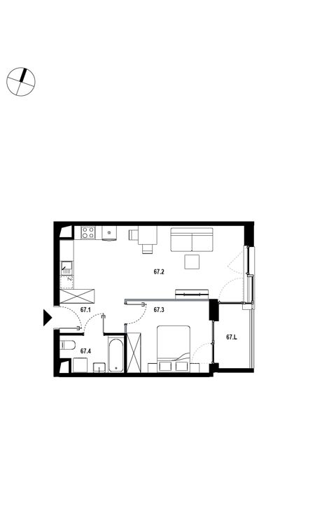 Plan 2 pok. 43m²