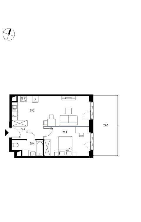 Plan 2 pok. 46m²