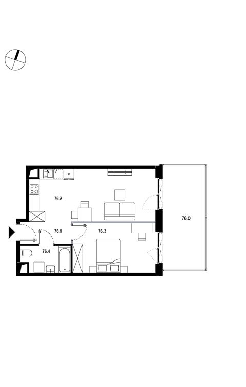 Plan 2 pok. 45m²