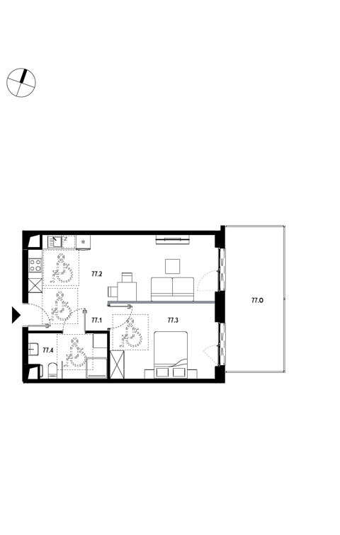 Plan 2 pok. 46m²