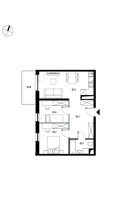 Plan 3 pok. 55m²