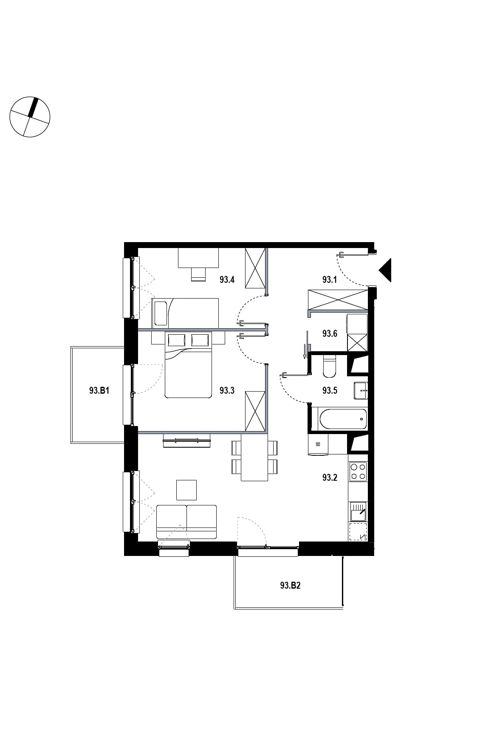 Plan 3 pok. 58m²