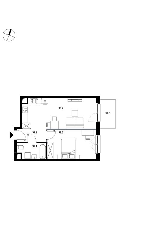 Plan 2 pok. 45m²