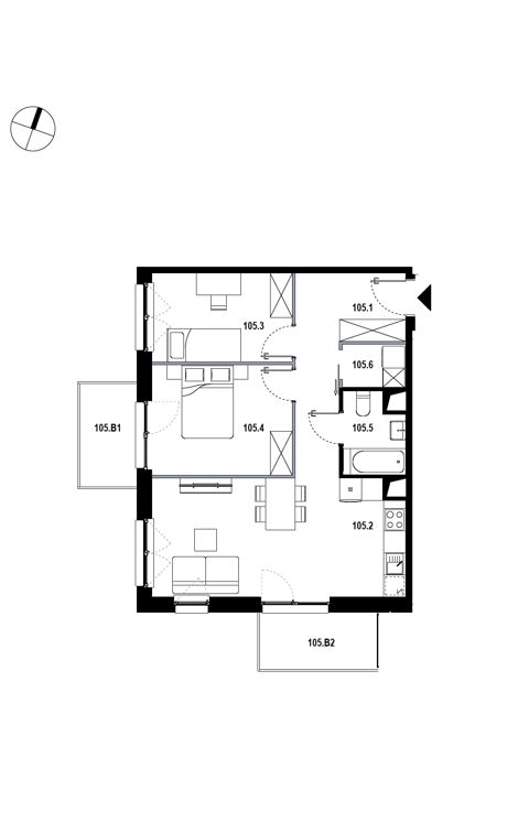 Plan 3 pok. 58m²
