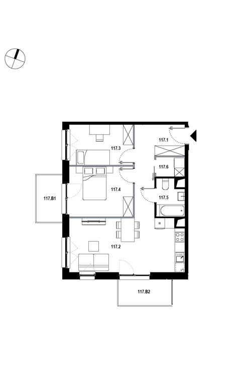 Plan 3 pok. 58m²