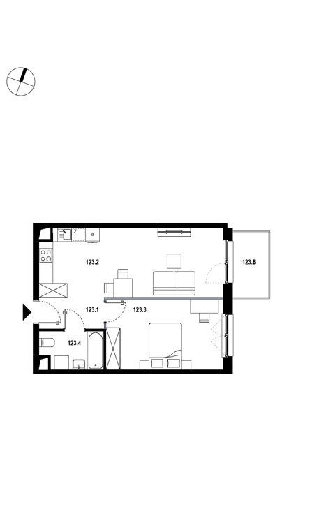 Plan 2 pok. 46m²
