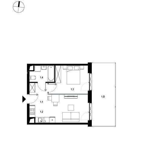 Plan 2 pok. 36m²