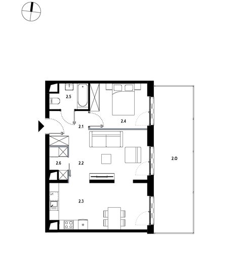 Plan 2 pok. 54m²