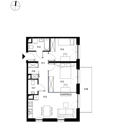 Plan 3 pok. 60m²