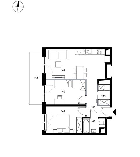 Plan 3 pok. 59m²