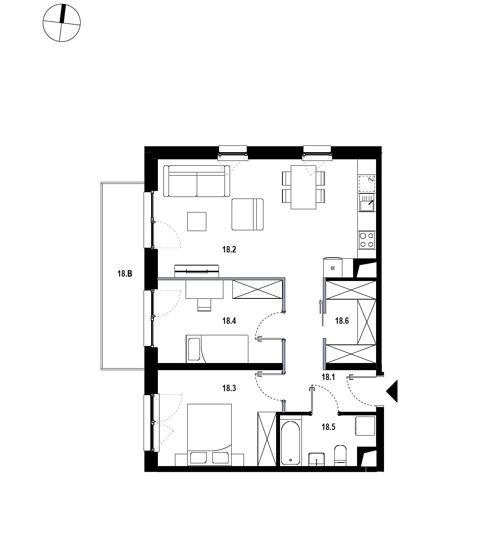 Plan 3 pok. 65m²