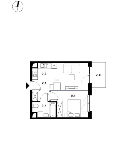 Plan 2 pok. 36m²