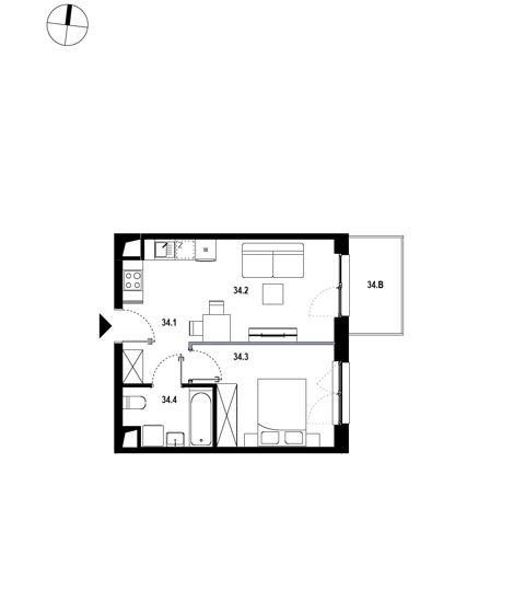 Plan 2 pok. 36m²