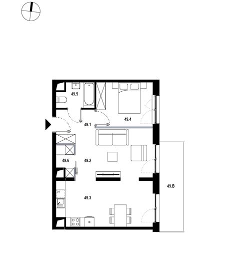 Plan 2 pok. 54m²