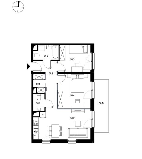 Plan 3 pok. 60m²