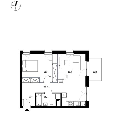 Plan 2 pok. 50m²