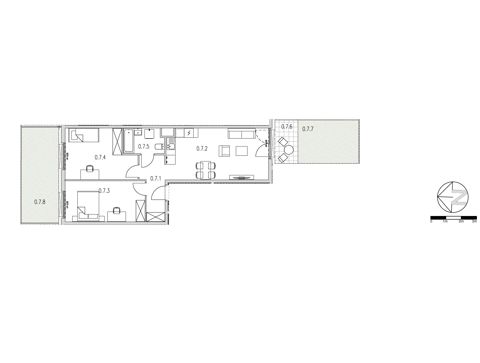 Plan 3 pok. 61m²