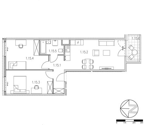 Plan 3 pok. 61m²