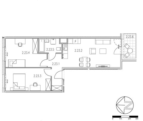 Plan 3 pok. 61m²