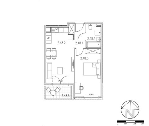 Plan 2 pok. 43m²