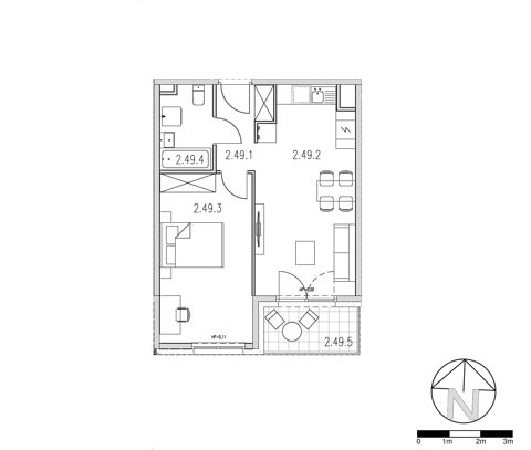 Plan 2 pok. 44m²
